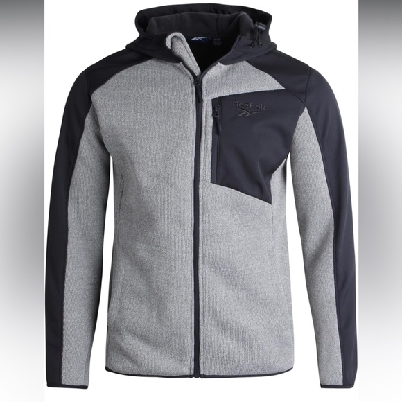 🆕REEBOK Mens Jacket Gray and Black Performance with Modern Design SIZE 5X - Picture 1 of 8